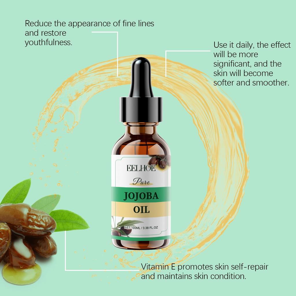 Organiczny olej jojoba 100 ml wegański ciało włosy twarz paznokcie nawilżacz dozownik ujędrniający olejek do ciała