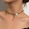 2022 Fashion Luxury OT Buckle Crystal Glass Bead Chain Choker Necklace for Women Flower Lariat Lock Collar Necklace Gifts