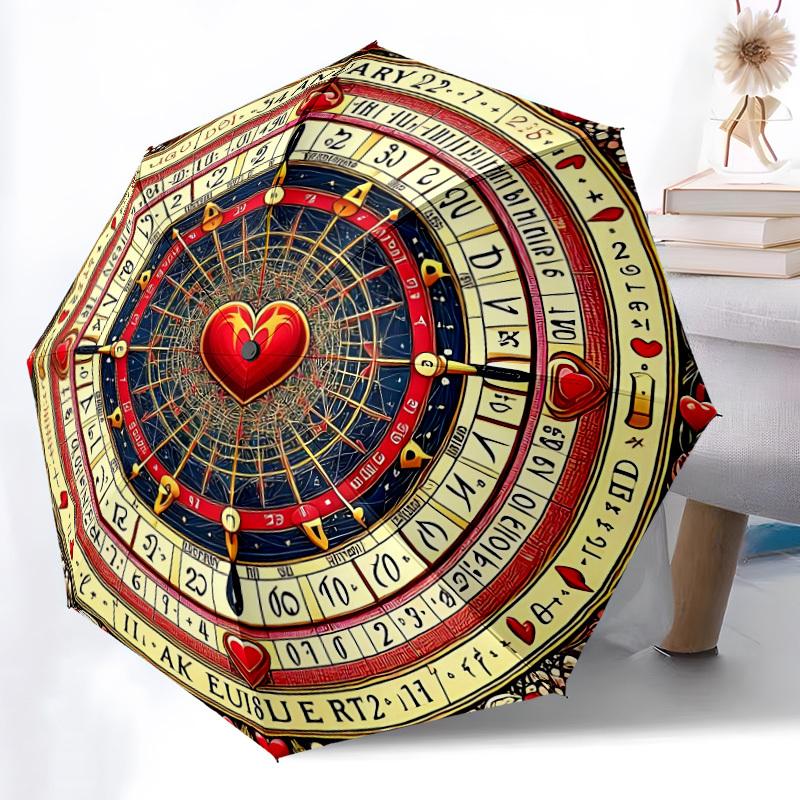 1pc Zodiac Wheel Folding Umbrella | Elegant Design, Fashionable Accessory, Durable Construction, Sturdy Ribs yy251107010