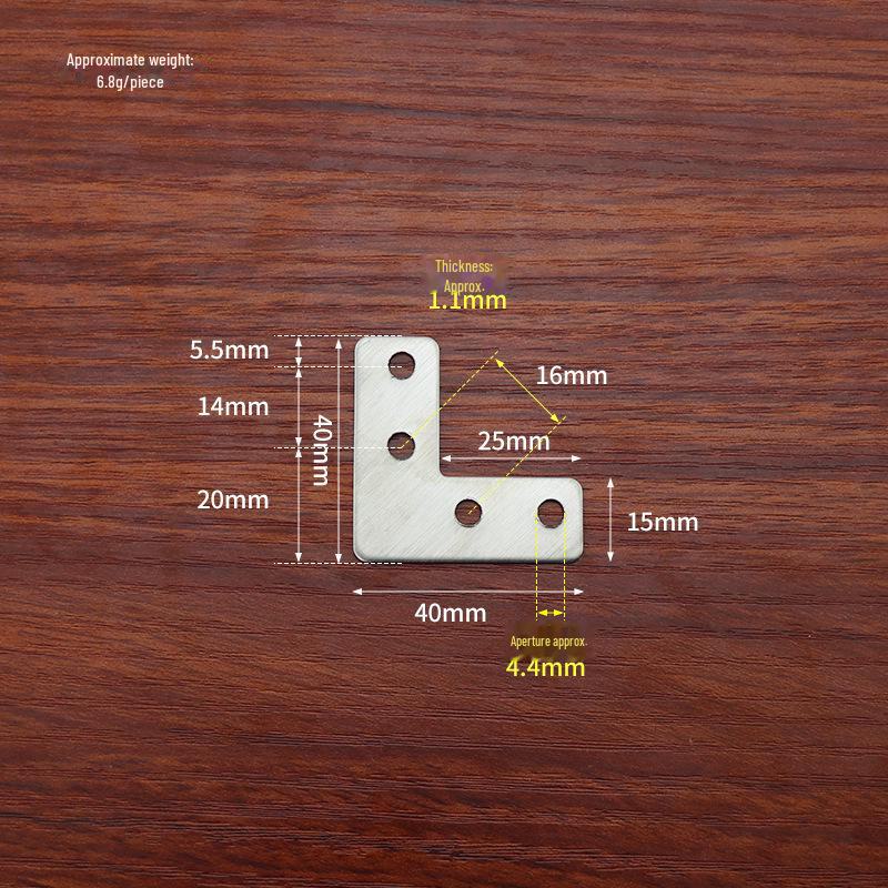 

Соединительный уголок из нержавеющей стали L-образной формы