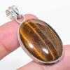 Natural Tiger Eye Gemstone 925 Sterling Silver Jewelry Pendant 1.89" Z6f04