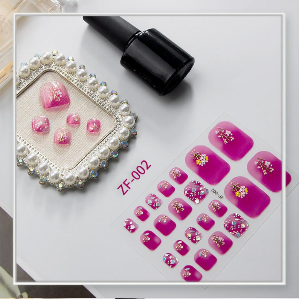 Three-dimensional Toenail Sticker 3D Imitation Drill Toenail Nail Patch Waterproof and Long-lasting Whitening Toenail Sticker Full Sticker