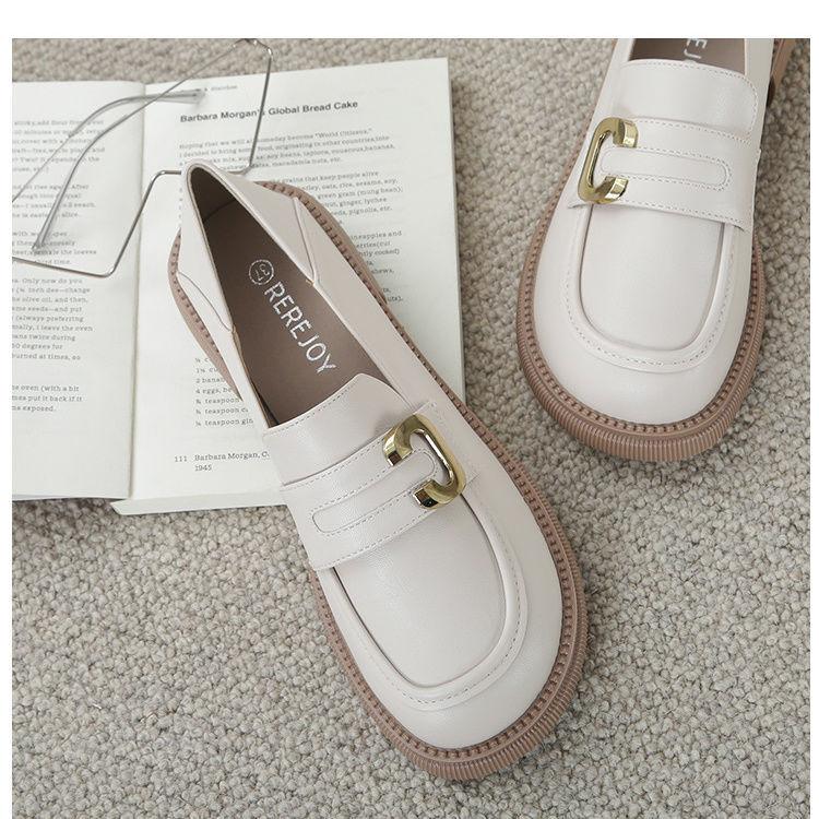 British Love Women's 2025 Spring New Flat-soled Single Shoes Soft-soled Versatile Small Leather Shoes One-pedal Single Shoes Women