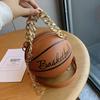 Retro Letter Printing Ball Bag 2026 New Niche Personality Chain Basketball Bag Women's Shoulder Messenger Bag