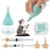 Pet Feeding Device Set Cat Dog Bottle Feeding Silicone Nipples Syringe Kitten and Puppy Suit Newborn Medication Device