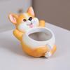 Animal Flower Pot Cat Dog Succulents Pots Resin Planter with Drainage Hole for Succulents Home Office Desk Decoration