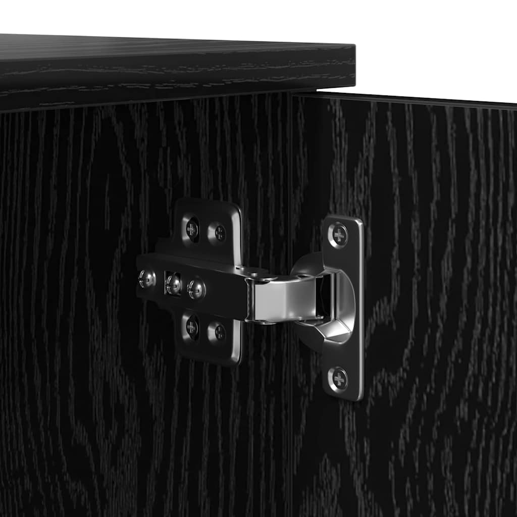 Storage Cabinet 2 pcs Black Oak Effect