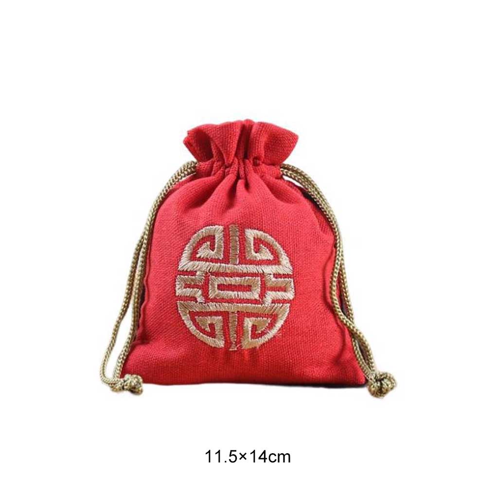 Jewelry Pouch Small Smooth Exquisite Satin Embroidered Sealing Pouches Portable Gift Bag for Ring Chains Pendant