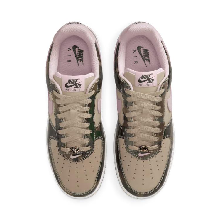 Nike Air Force 1 Low Patent Camo Men Sneakers Green Multi-Color Khaki HQ1967-200