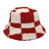 Unisex Bucket Hat Striped Women Men Fishing Fisherman Hat Autumn Winter Faux Fur Wool Outdoor Warm Panama Cap