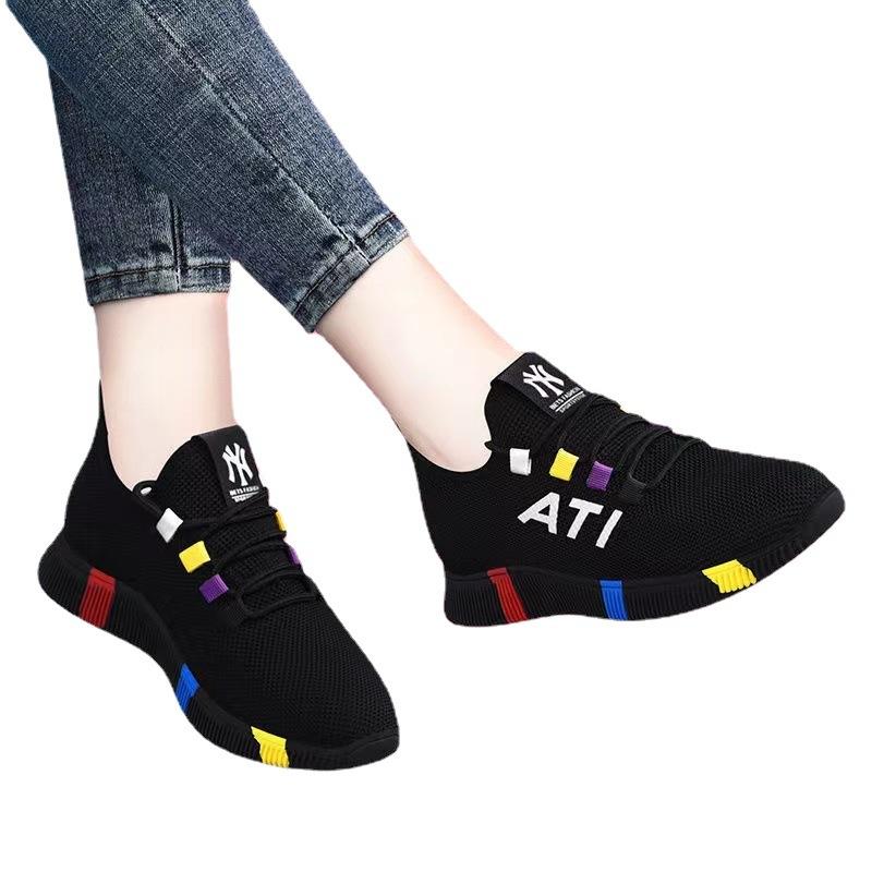 Summer New Casual Women's Shoes Colored Sports Shoes Square Dancing Shoes Mother Shoes Lightweight Travel Shoes
