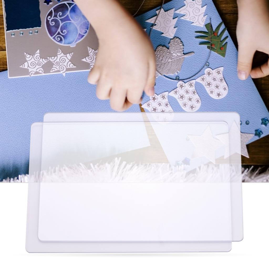 2pcs Transparent Cutting Pad Accessory PC Material Plate 3mm Thickness Replacement Pad for Die Cutting & Embossing