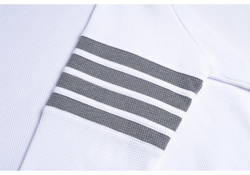 Men's Short Sleeve Waffle Knit Cotton Sweatshirt Top - Casual Spring Style