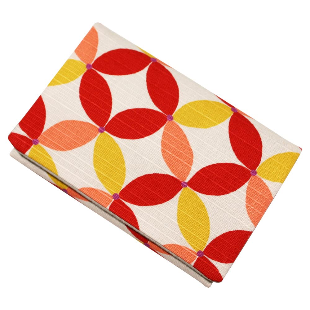 Checkered Tissue Tissue Case In Red and Made In High-quality Pouch/pocket White, 100% Cotton, Japan, Lightweight, Portable, Japanese-style, HK-1804