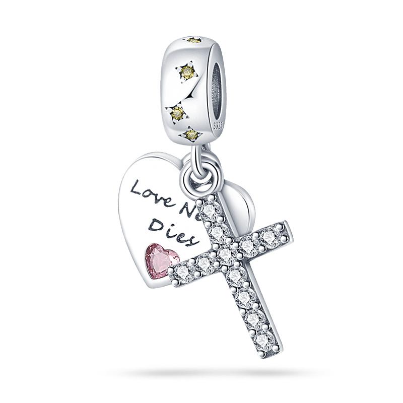 Classic Copper Holy Angel Cross Charms Beads Pendants For Women Fit Qikaola Original Bracelets Diy Jewelry Gift