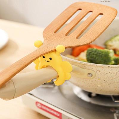 Silicone Spatula Rack Little Bee Anti Scalding Overflow Pot Clip Spoon Holder Clip Universal Shovel Rack Kitchen Gadget