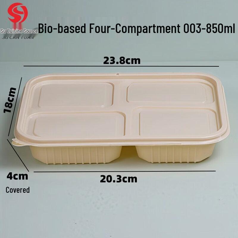 Biodegradable Corn Starch Compartmented Takeout Food Container