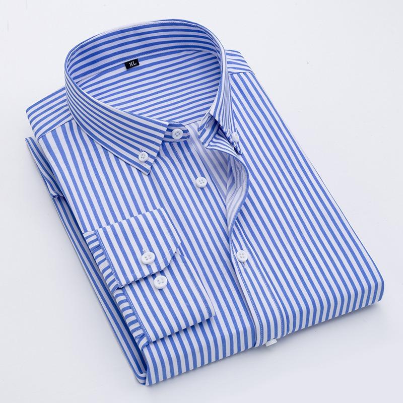 Fashion Striped Printed Long Sleeved Shirt Thin Design Summer Youth Slim Fit Shirt Sun Protection Clothes Trendy Men