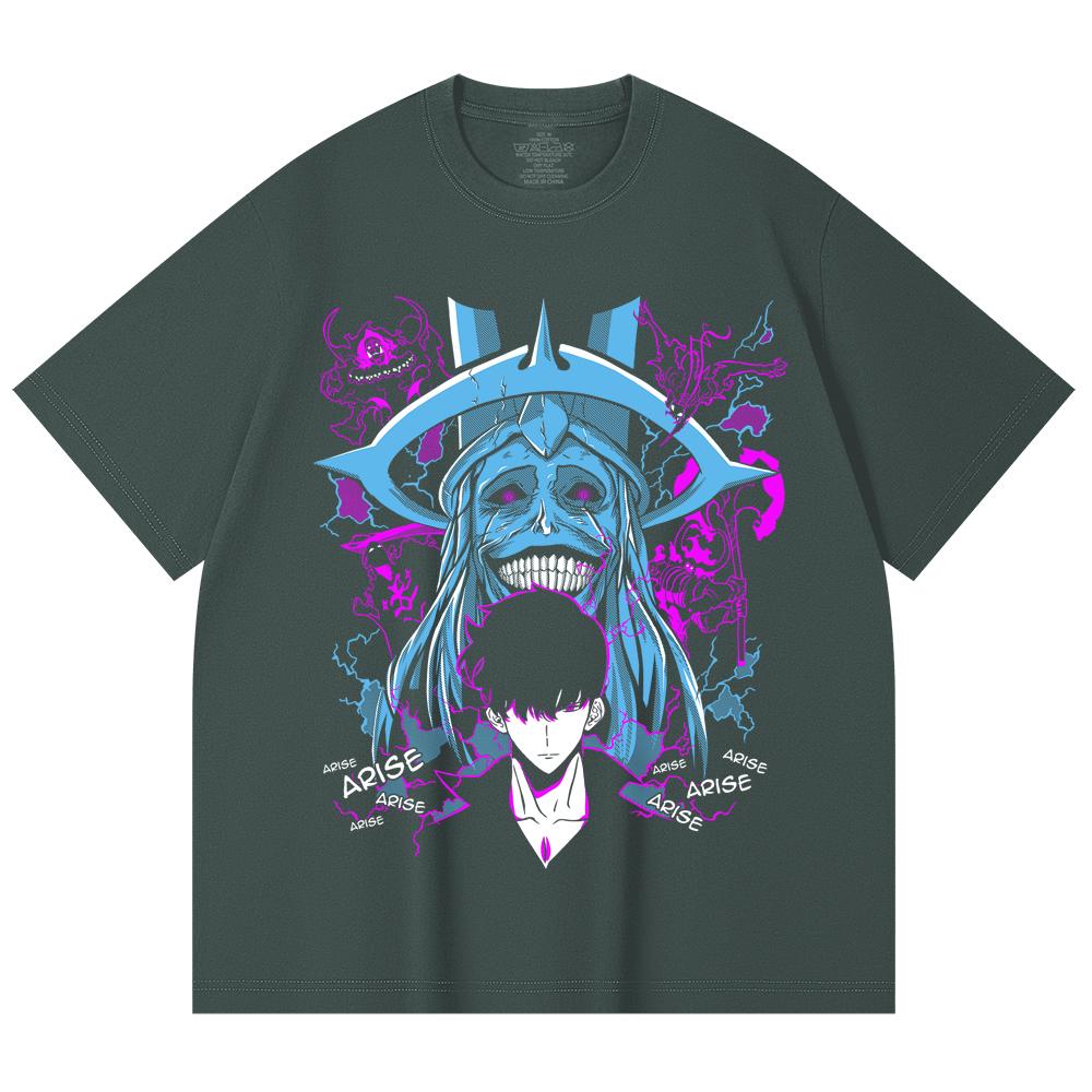 230 Gsm 100% Cotton Solo Leveling V21 Print Unisex Heavy Cotton T Shirt