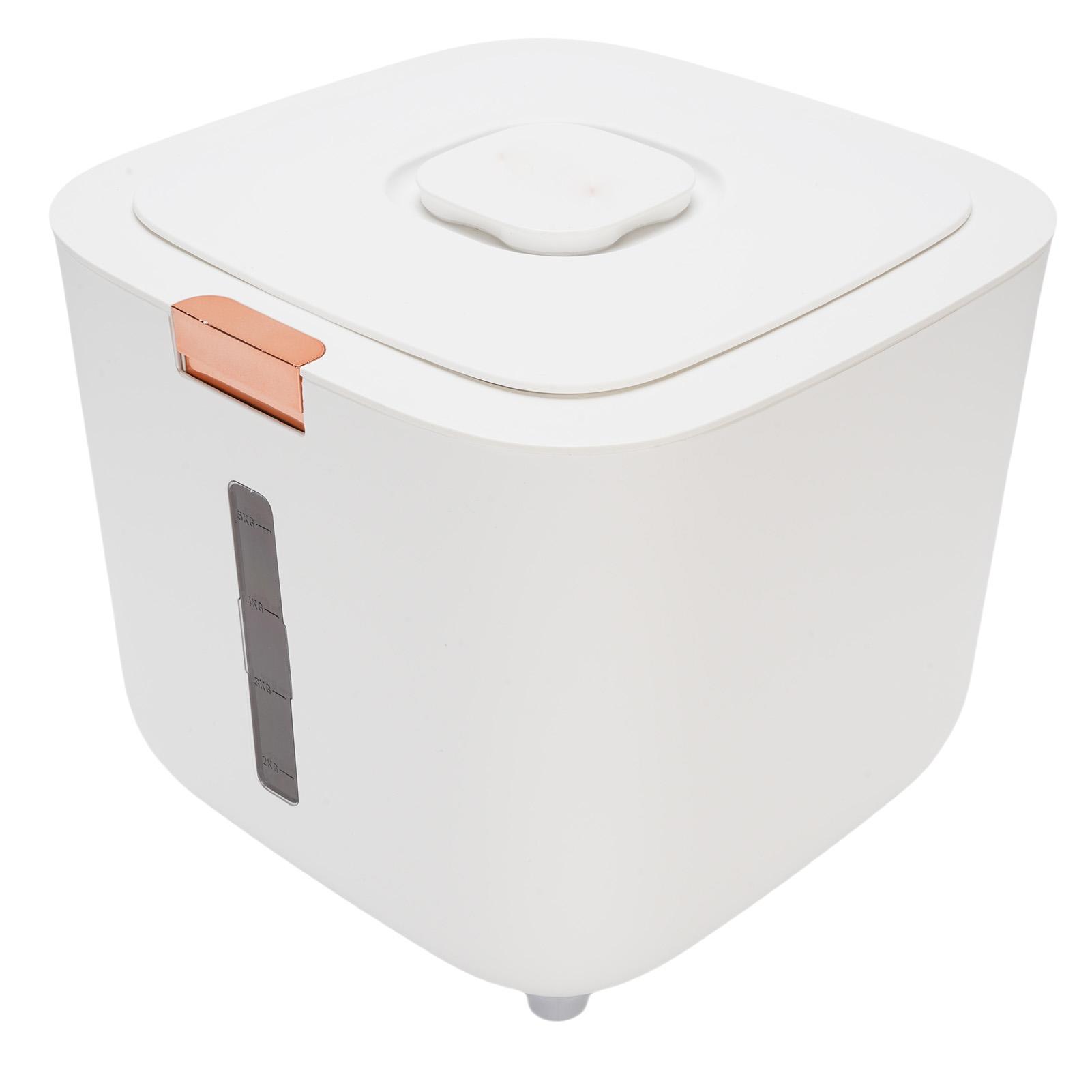 

11 Lb Rice Dispenser Transparent Window One Tap Rice Storage Container with Cup Multipurpose