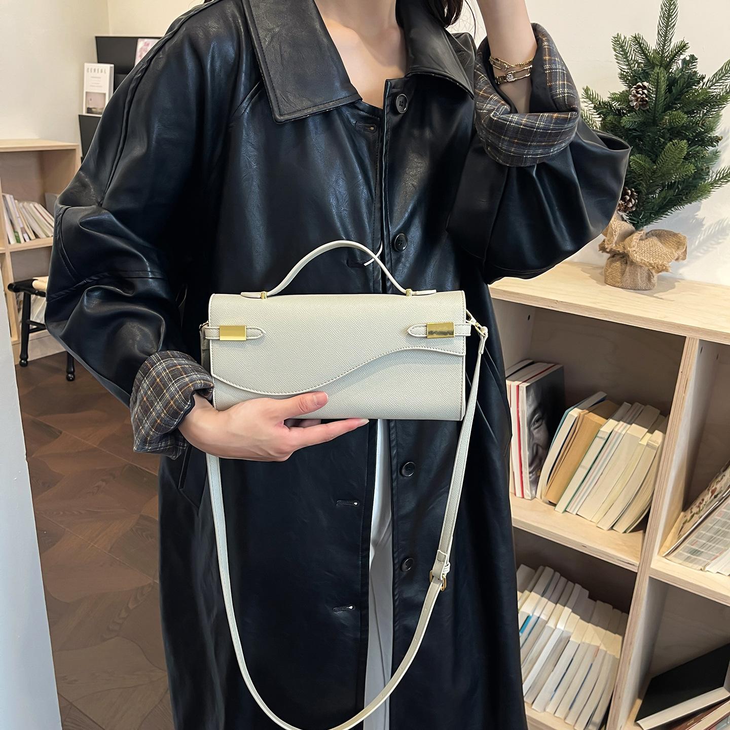 Trendige Ein-Schulter-Tasche, Handtasche, Hochwertige Umhängetasche black
