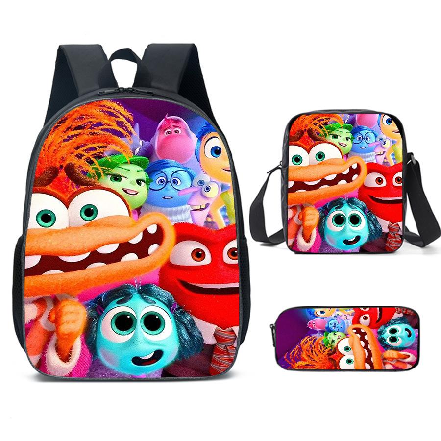 Brain Secret Service Inside Out Cartoon Three-Piece Set School Bag School Bag School Backpack Backpack