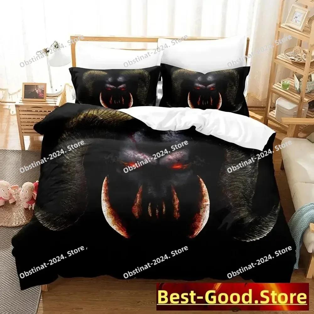 Demon Monster Satan Bedding Set Single Twin Printed Bed Set With Pillowcase Bed Duvet Cover Single Double Queen Super King Size
