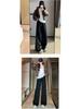 Women's Off-White High-Waisted Wool Wide-Leg Pants - Autumn/Winter 2025, Warm Slimming Floor-Length Casual Trousers