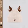 Christmas Gift Japanese Cute Antlers and Wool Hat for Women In Winter Warm Knitted Hats for Students Versatile Trend