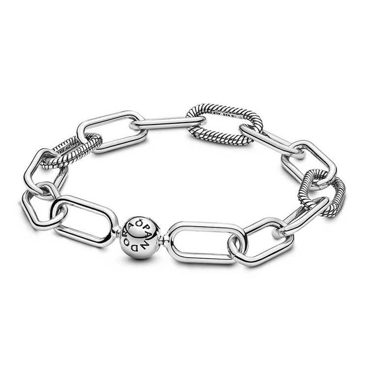 Pandora Me Snake Chain Link Interwoven Cuban Link Bracelet Women bracelet Silver 598373 Default Packaging,15