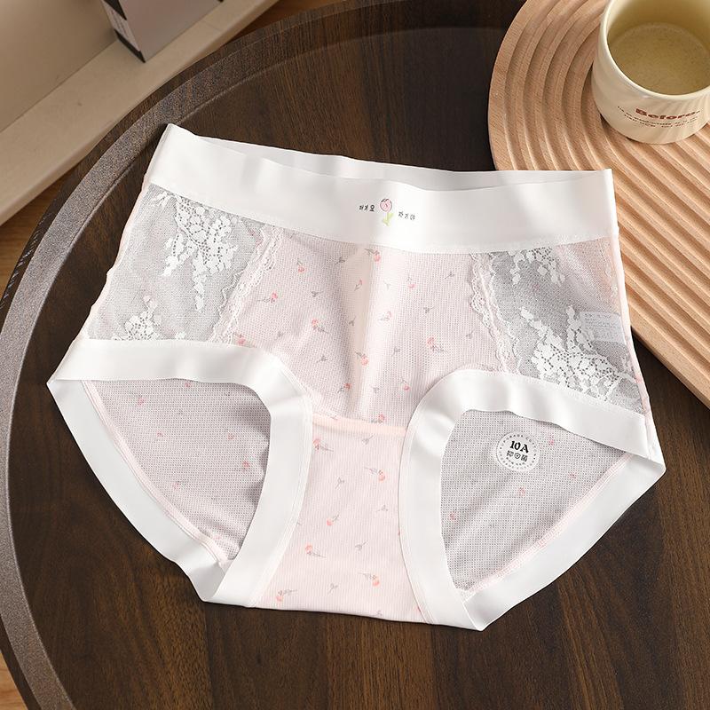 Women Panties Sexy Lace Briefs High Waist Plus Size Crotch Breathable Underpants Lingerie Ladies Underwear XXXL