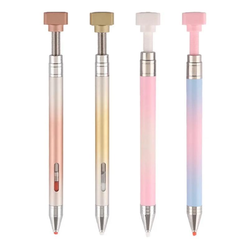 Gradient Point Drill Wax Stick with Self-Adhesive Rotating Nail Art Tool, Portable Dotting Pen for Nail Salon Use Nail Art Pen