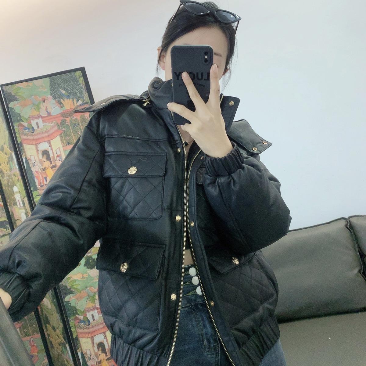 Новая куртка Xiaoxiang из натуральной кожи с гусиным пухом и овчиной — фото 3