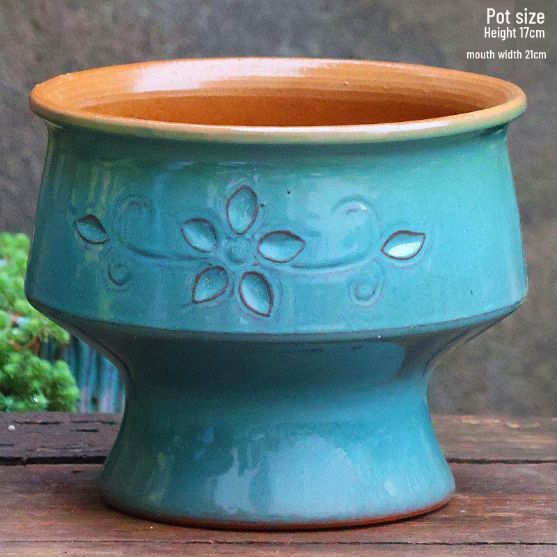 Sonderangebot: Retro Terrakotta Hoher Blumentopf für Sukkulenten oder Rettich