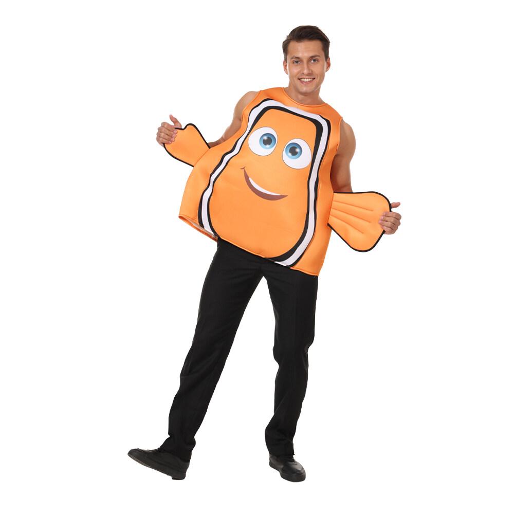 Men's Finding Dory Nemo Halloween Costume Adult Funny Clown Fish Outfit