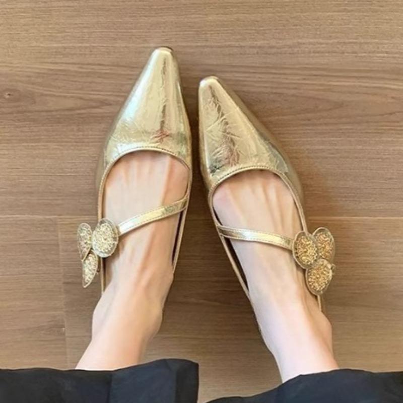 Women Casual Flat Sandals Pointed Toe Marie Janes Shoes Woman Loafers 2025 Trend Summer Dress Soft Leather Shallow Sandalias