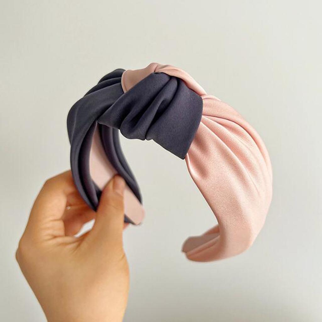 PROLY New Fashion Hairband For Women 5CM Wide Side Two Colors Patchwork Headband Casual Center Knot Headwear Hair Accessories