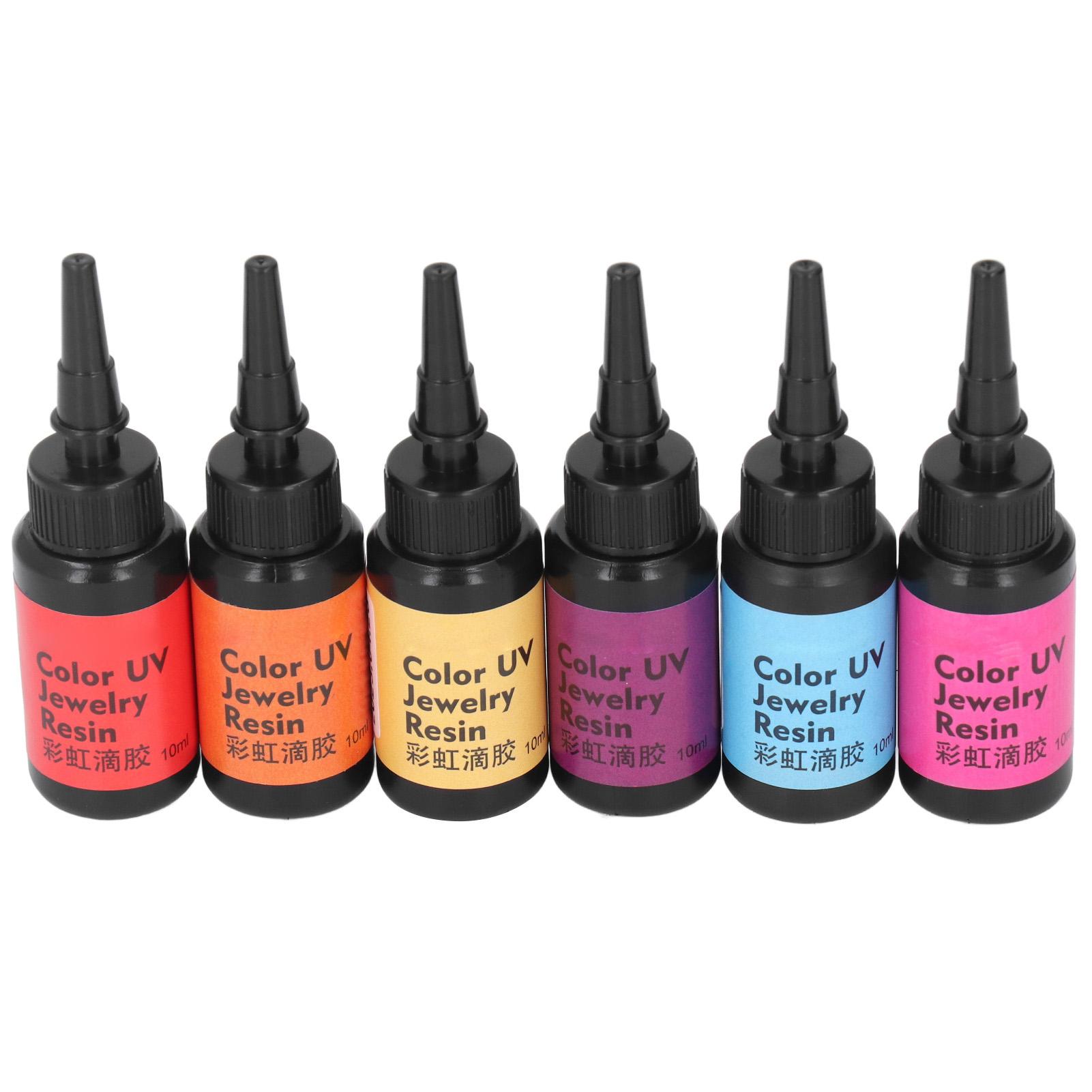 

6 шт. 10 мл УФ-смола, простая в эксплуатации, быстросохнущая, яркая, сочная, широко используемая УФ-эпоксидная смола для