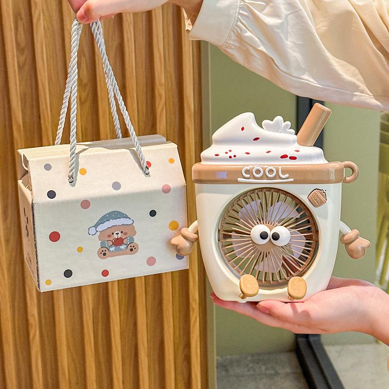 High-Value Cute Ice Cream Style USB Portable Fan – Handheld & Desktop Gift