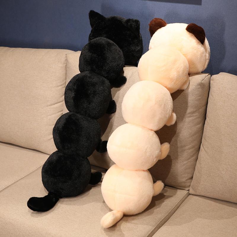 Giant Cute Soft Cat Plush Sleep Long Pillow Cushion Kawaii Black Cat Soft Plush Toys Gift