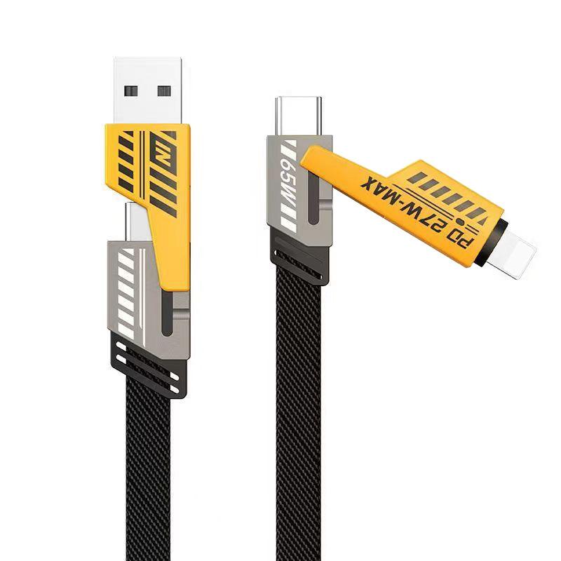 Four in One Data Cable Fast Charging PD Dual Head Type-C Multifunctional Portable Laptop USB One To Four 2m