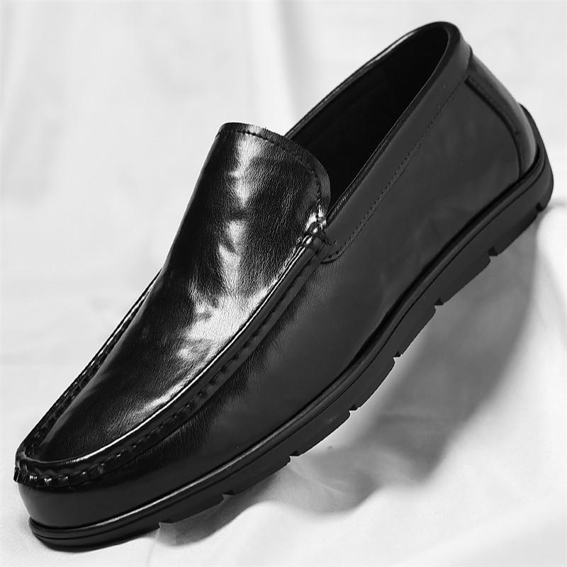 Fashion Men's Casual Business Shoes Leather Slip on Luxury Brand Loafers Men Handmade Man Moccasins Italian 2025 new Male Walking Shoes