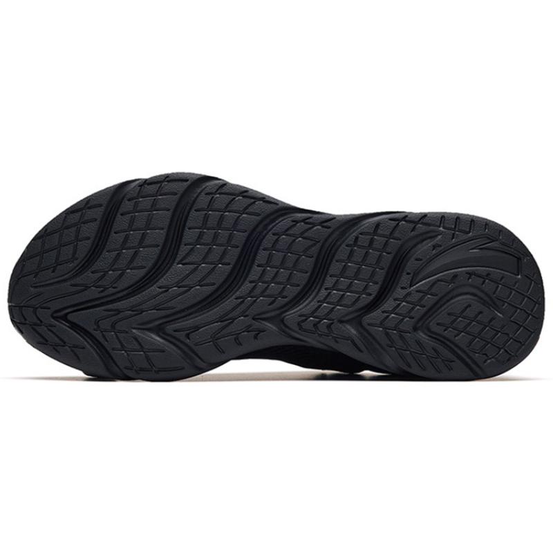 Anta Running Collection Cushioning, Abrasion Resistant, Breathable, Lightweight Low Top Running Shoes Men's All Black Sneakers 112235571-4