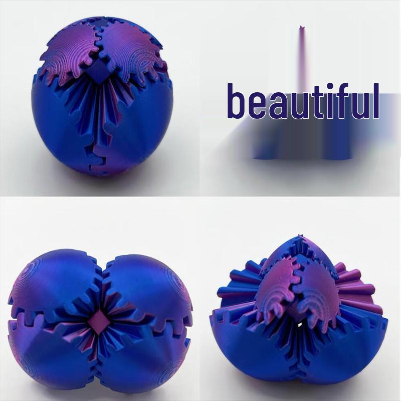 8cm Colorful 3D Gear Ball: Creative Rotating Decompression Toy