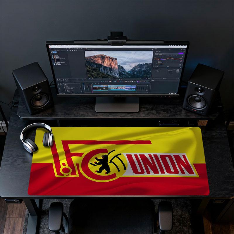1. FC Union Berlin Mouse Pad, Large Gaming Desk Mat, Non-slip XXL Mousepad for Laptop & Tablet, Mini PC Playmat with Stitched Edges