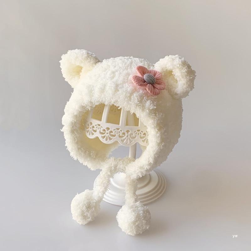 Baby Cute Hat Winter Thickened Cold Warm Scarf 0-3-6 Months Little Princess Fleece Hat Ear Protector