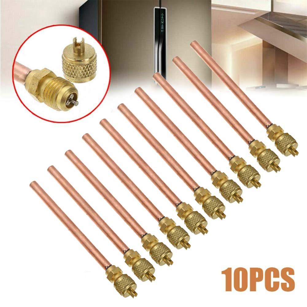 10Pcs/Set Air Conditioner Refrigeration Access Valves Copper Tube Filling Parts