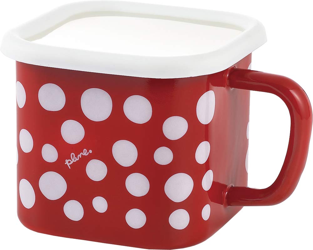 

Toyoho Enamel Multi-Square Pot, Red Dot, 1450ml, Plune. YJ-813