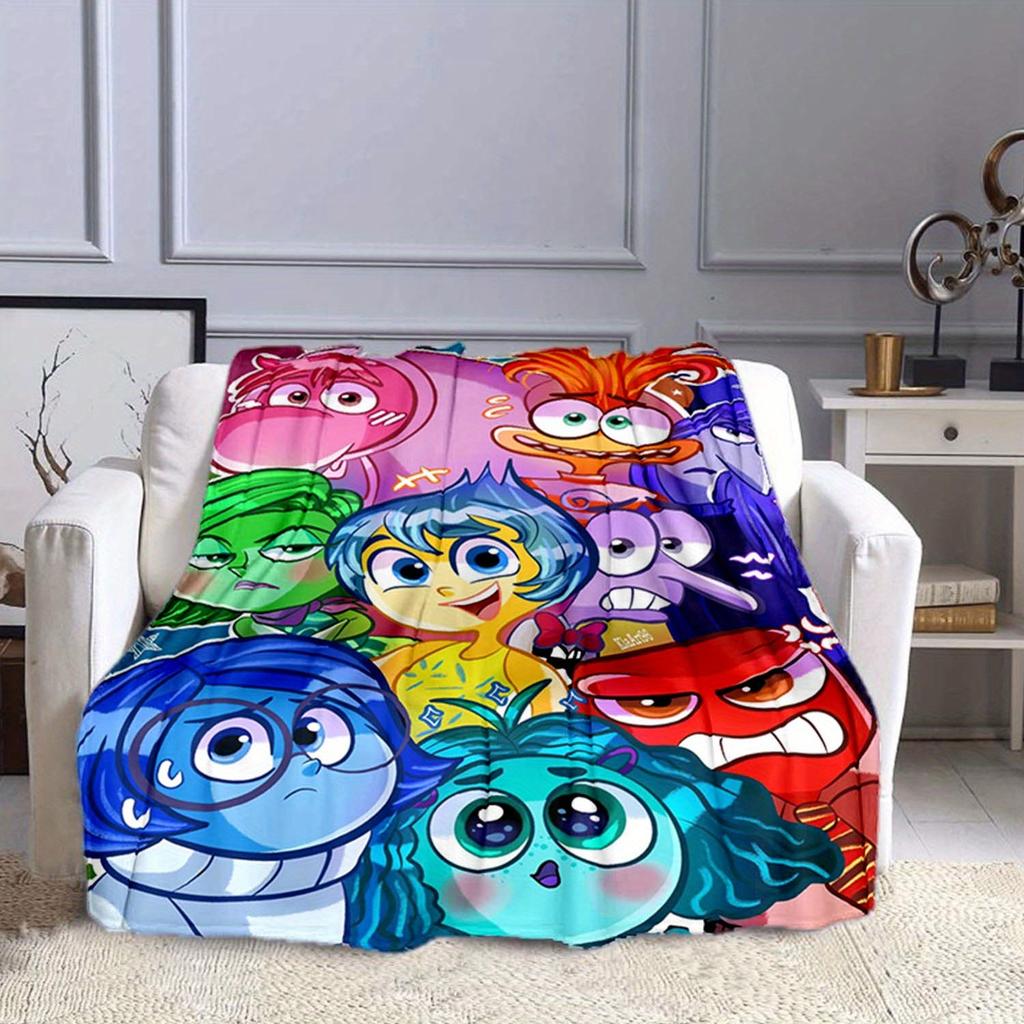 1pc Inside Out Printing Flannel Blanket for All Season, Unisex Cartoon Blanket, Office Blanket, Lunch Rest Blanket
