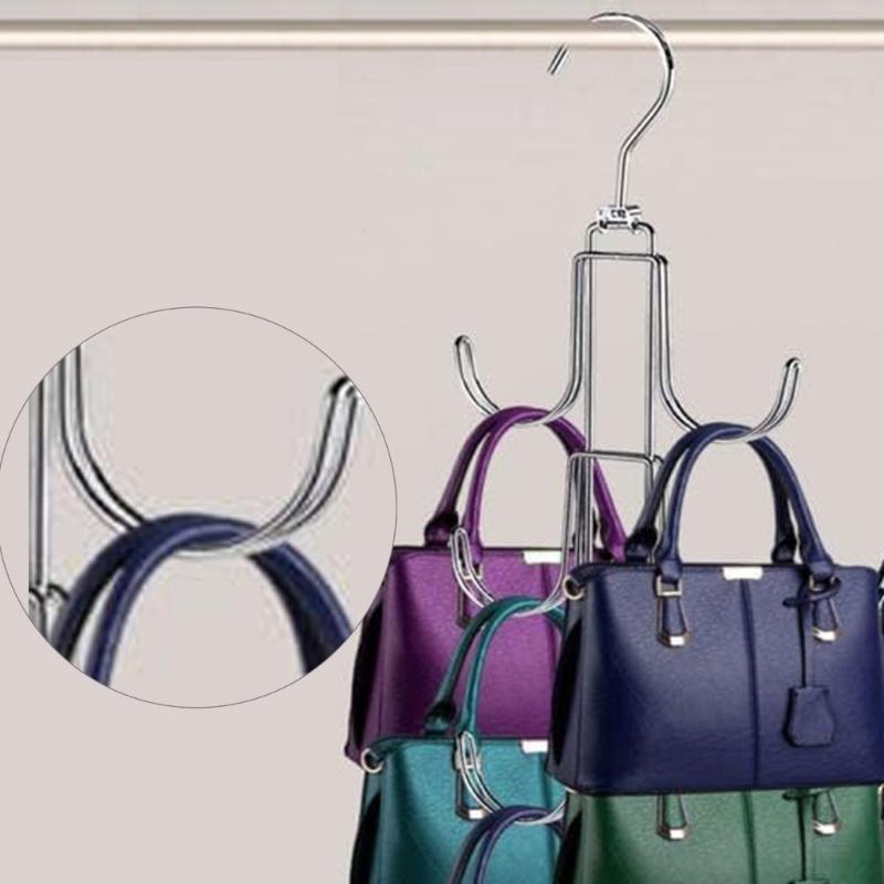Wall Mounted Rotating Hooks For Efficient Purse Scarf Belt Storage Solution J0MC